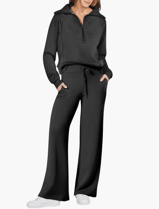 Women’s Zip-Up Hoodie Wide Leg Lounge Set