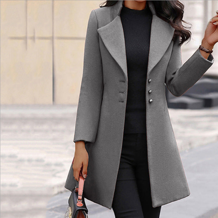 Women’s Tailored Longline Wool-Blend Coat
