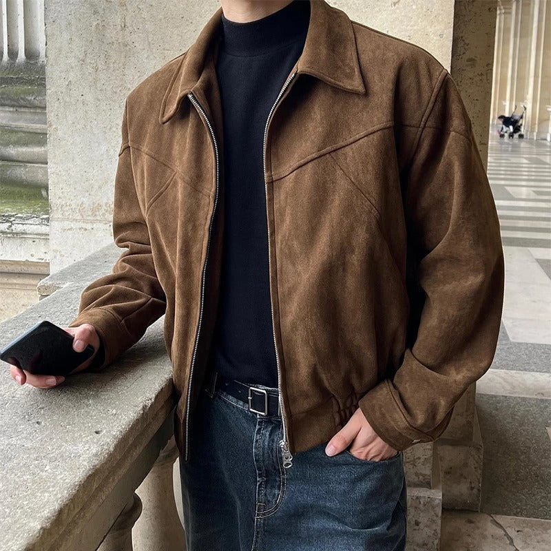 Men's Trenton Smooth Suede Bomber Jacket - detail image 5