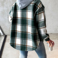 Women’s Plaid Flannel Hooded Shacket