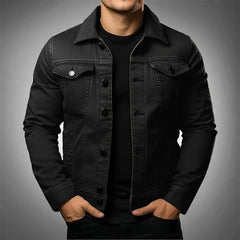 Men’s Black Denim Trucker Jacket