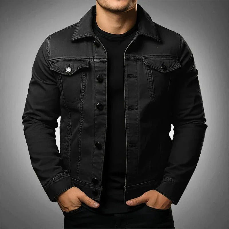 Men’s Black Denim Trucker Jacket