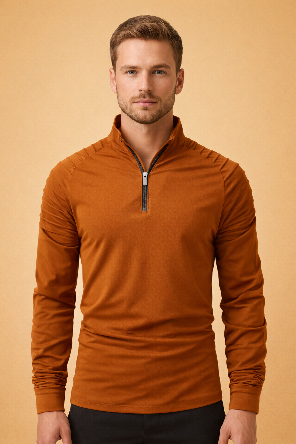 Men’s Quarter-Zip Long-Sleeve Top