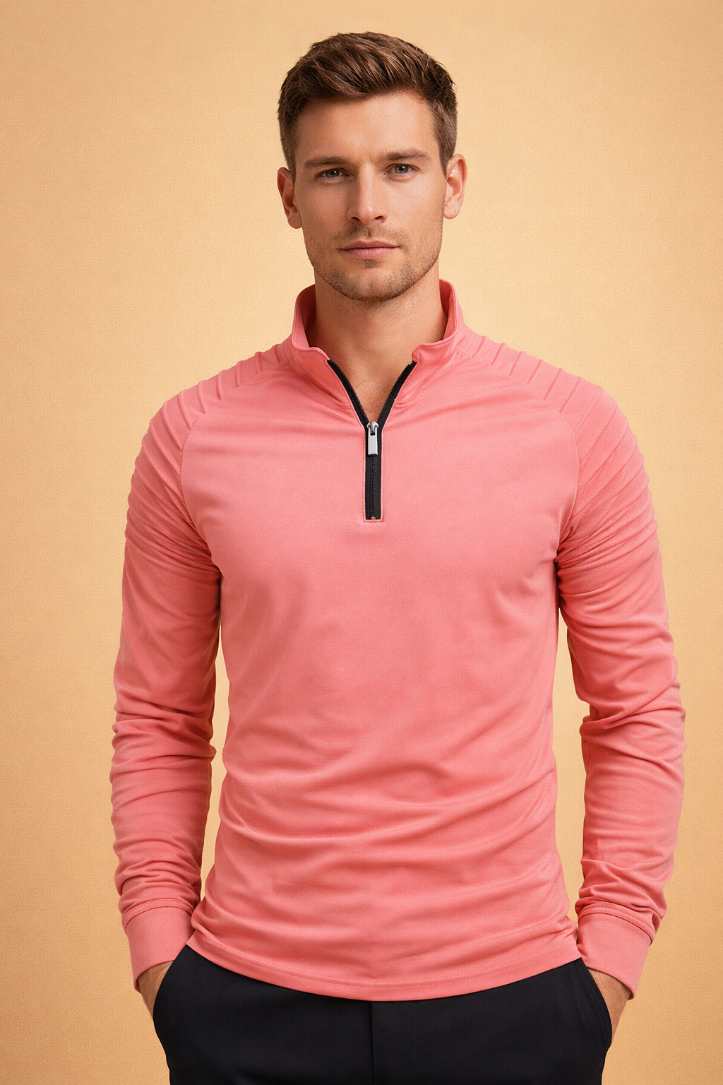 Men’s Quarter-Zip Long-Sleeve Top