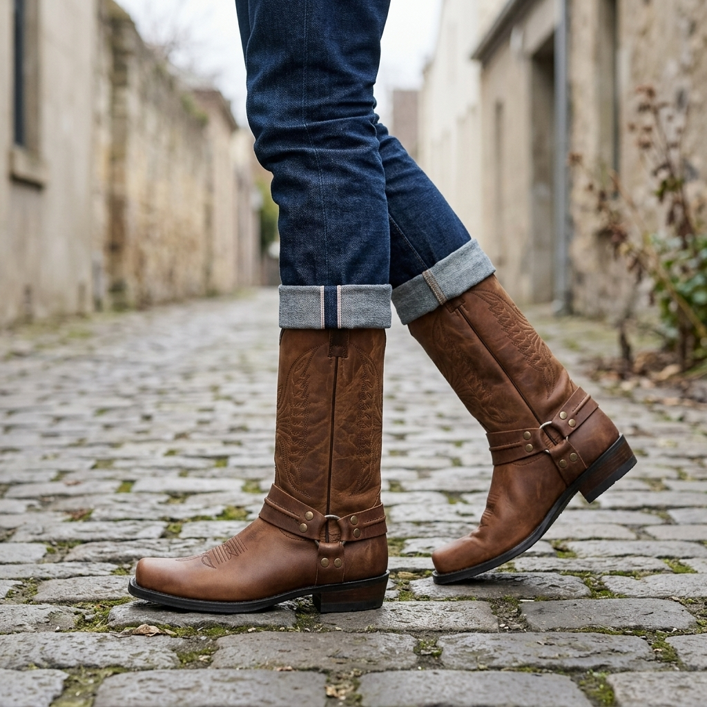Men’s Square Toe Western Cowboy Boots