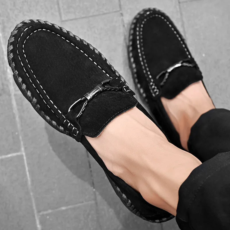 Men’s Suede-Look Buckle Loafers