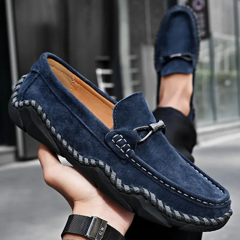 Men’s Suede-Look Buckle Loafers