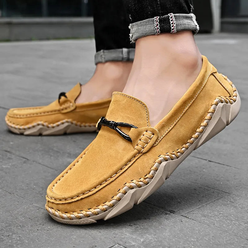Men’s Suede-Look Buckle Loafers