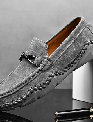 Men’s Suede-Look Buckle Loafers