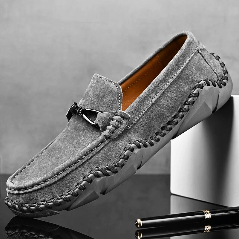 Men’s Suede-Look Buckle Loafers