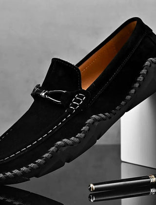 Men’s Suede-Look Buckle Loafers