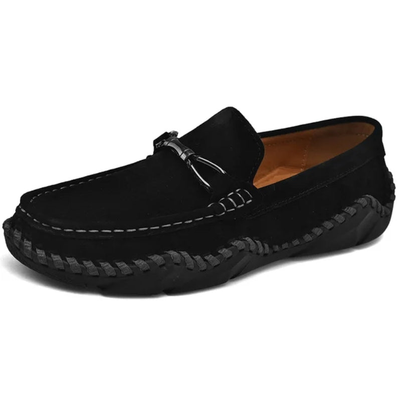 Men’s Suede-Look Buckle Loafers