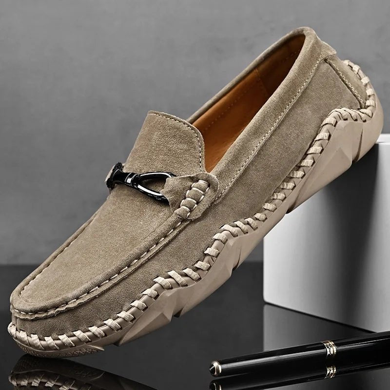 Men’s Suede-Look Buckle Loafers