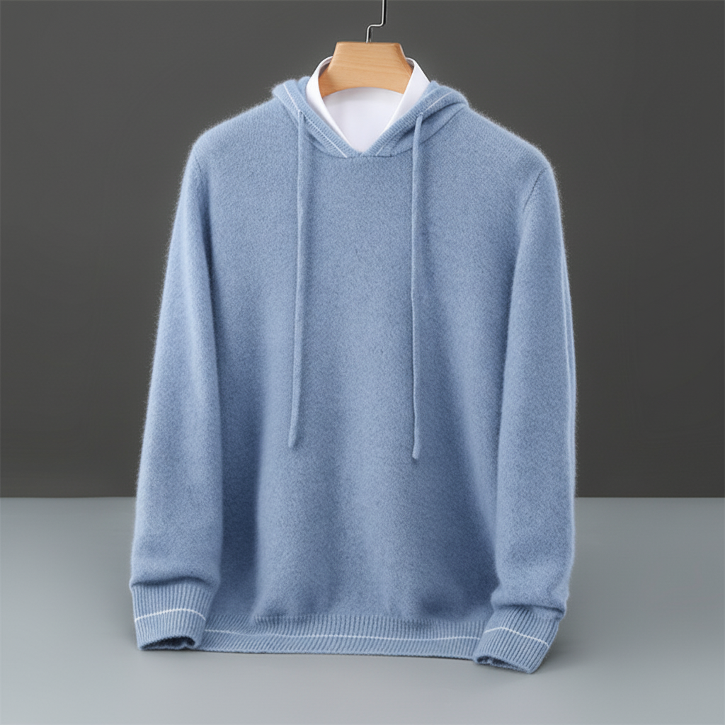 Elysian Soft Knit Cloud Men's Hoodie - Blue