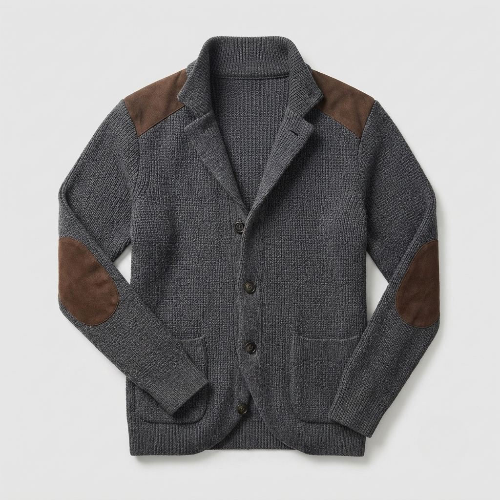 Men’s Chunky Knit Cardigan Blazer