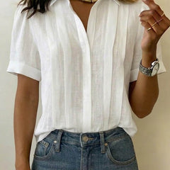 Women’s Pleated Linen Blouse