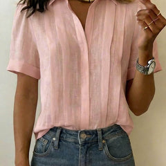 Women’s Pleated Linen Blouse