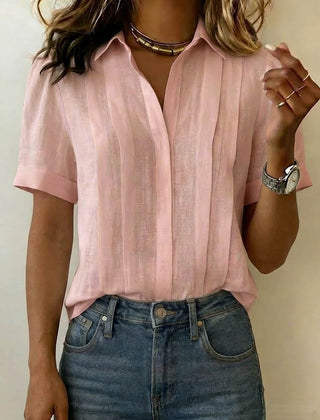 Women’s Pleated Linen Blouse