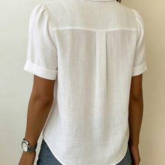 Women’s Pleated Linen Blouse