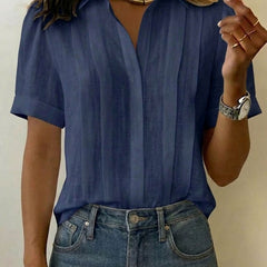 Women’s Pleated Linen Blouse
