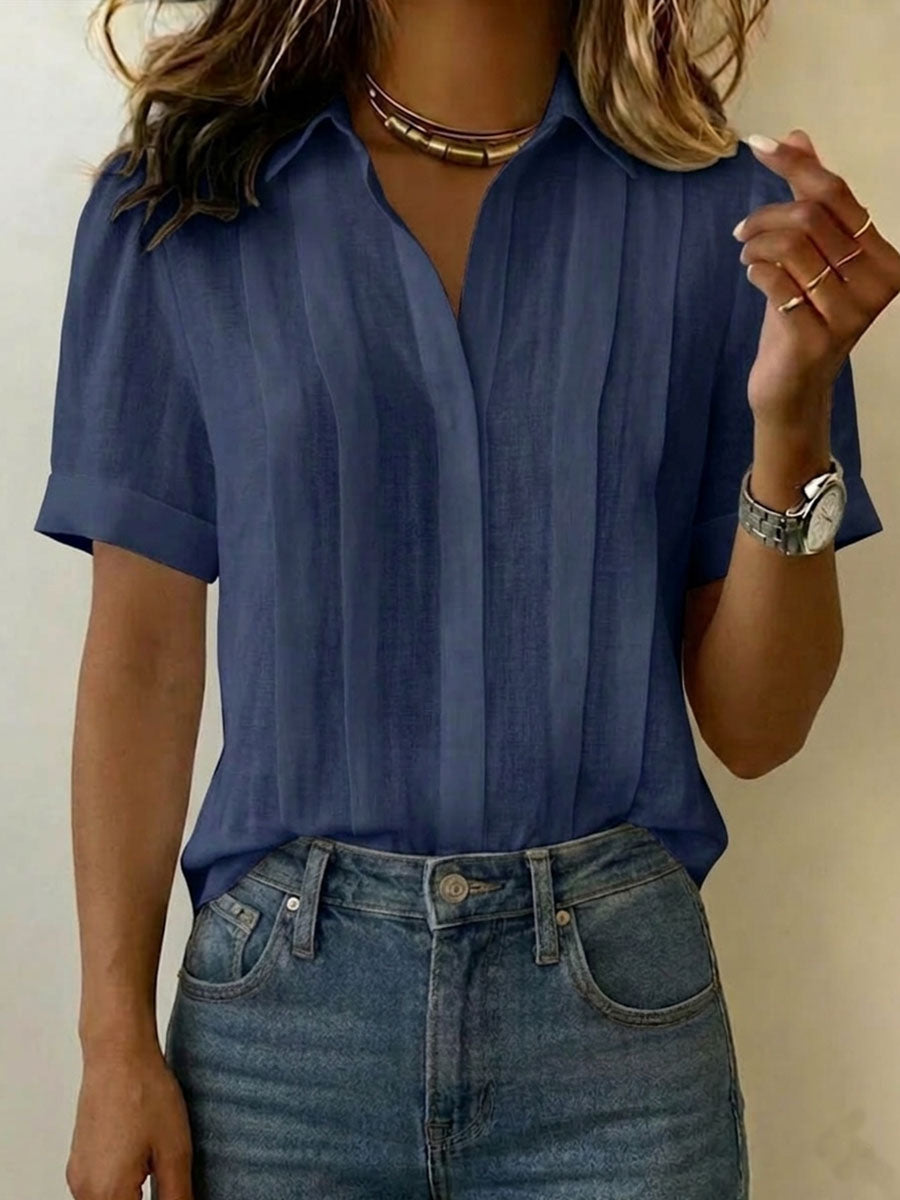 Women’s Pleated Linen Blouse