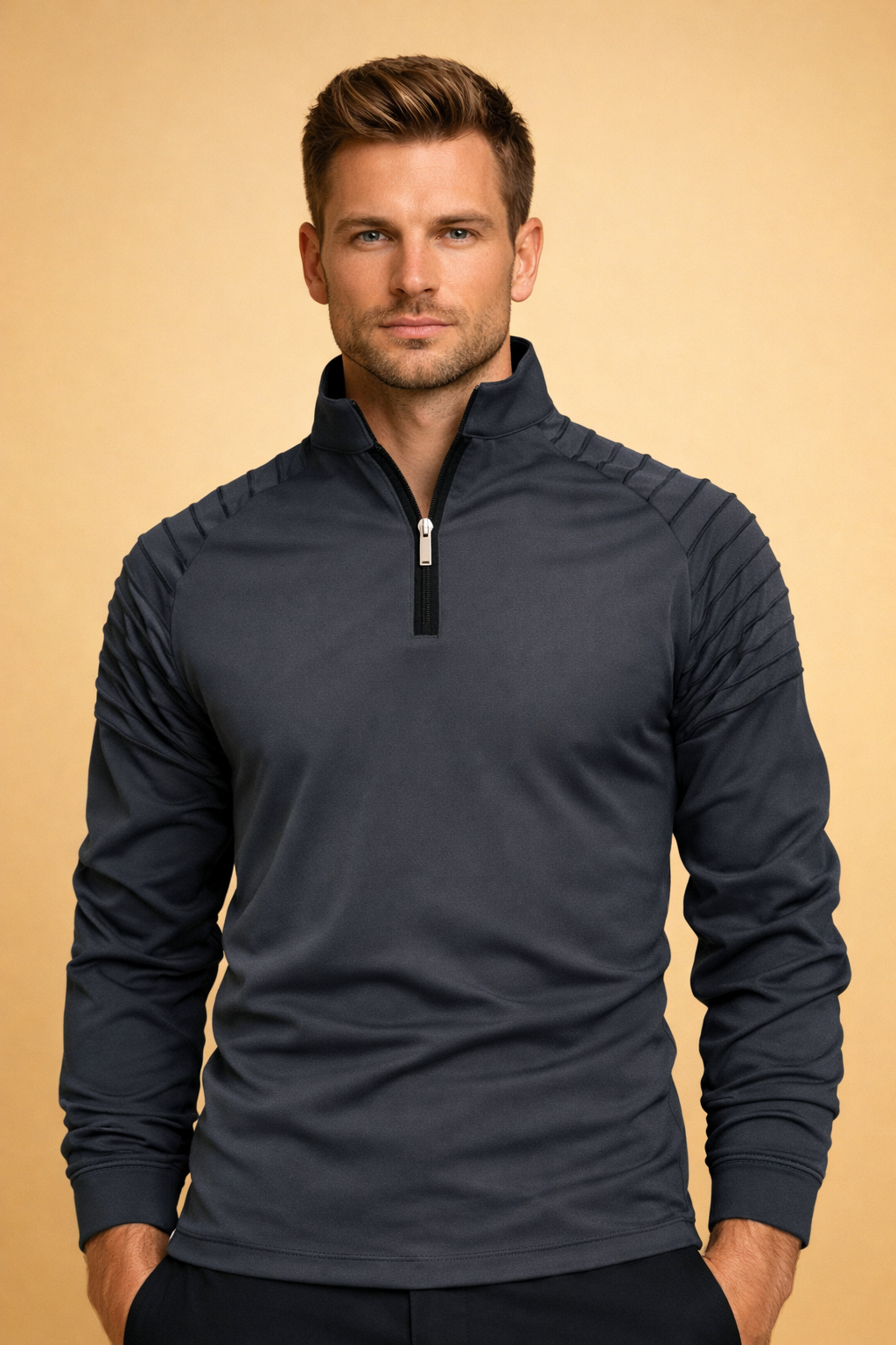 Men’s Quarter-Zip Long-Sleeve Top