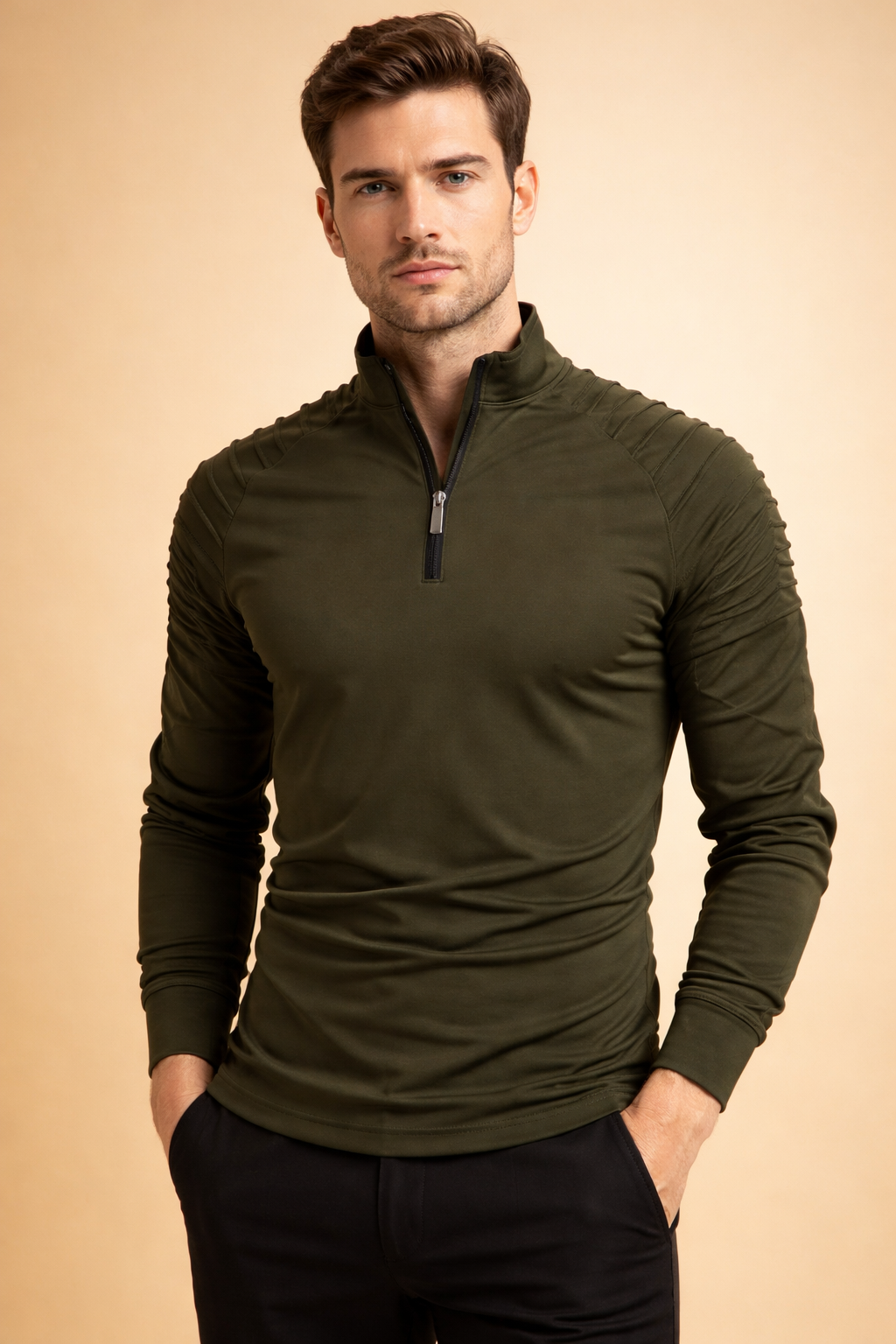 Men’s Quarter-Zip Long-Sleeve Top