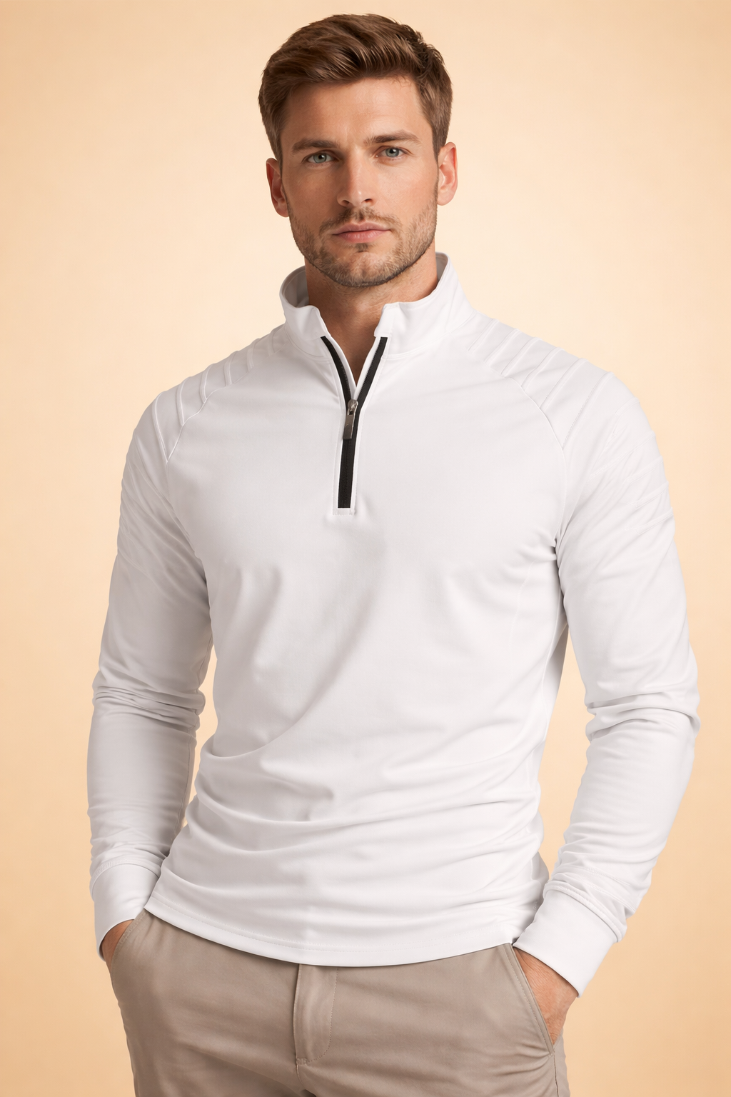 Men’s Quarter-Zip Long-Sleeve Top