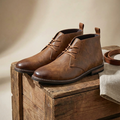 Men’s Leather Welt-Detail Chukka Boots