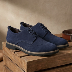 Men’s Suede Wingtip Lug-Sole Brogues