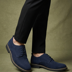 Men’s Suede Wingtip Lug-Sole Brogues