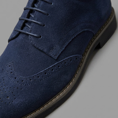 Men’s Suede Wingtip Lug-Sole Brogues