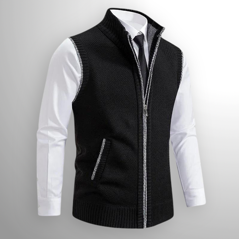 Harrison Full-Zip Men's Vest - Black