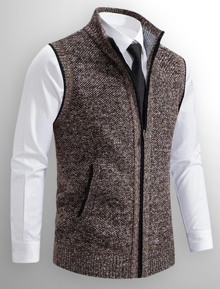 Harrison Full-Zip Men's Vest - Brown