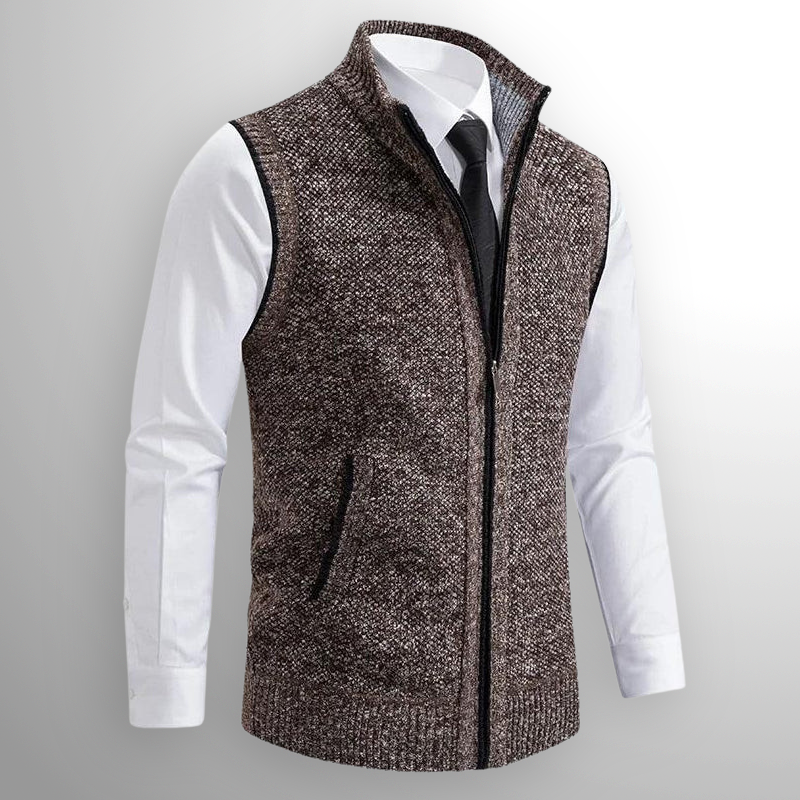 Harrison Full-Zip Men's Vest - Brown