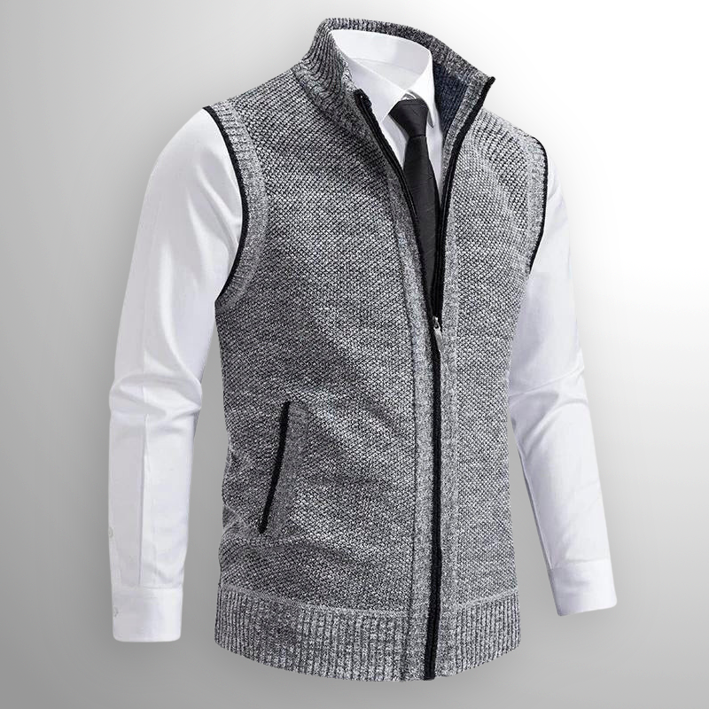 Harrison Full-Zip Men's Vest - Grey