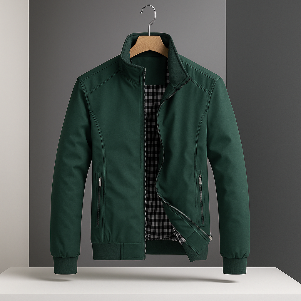 Men’s Lightly Insulated Zip-Pocket Jacket in Green