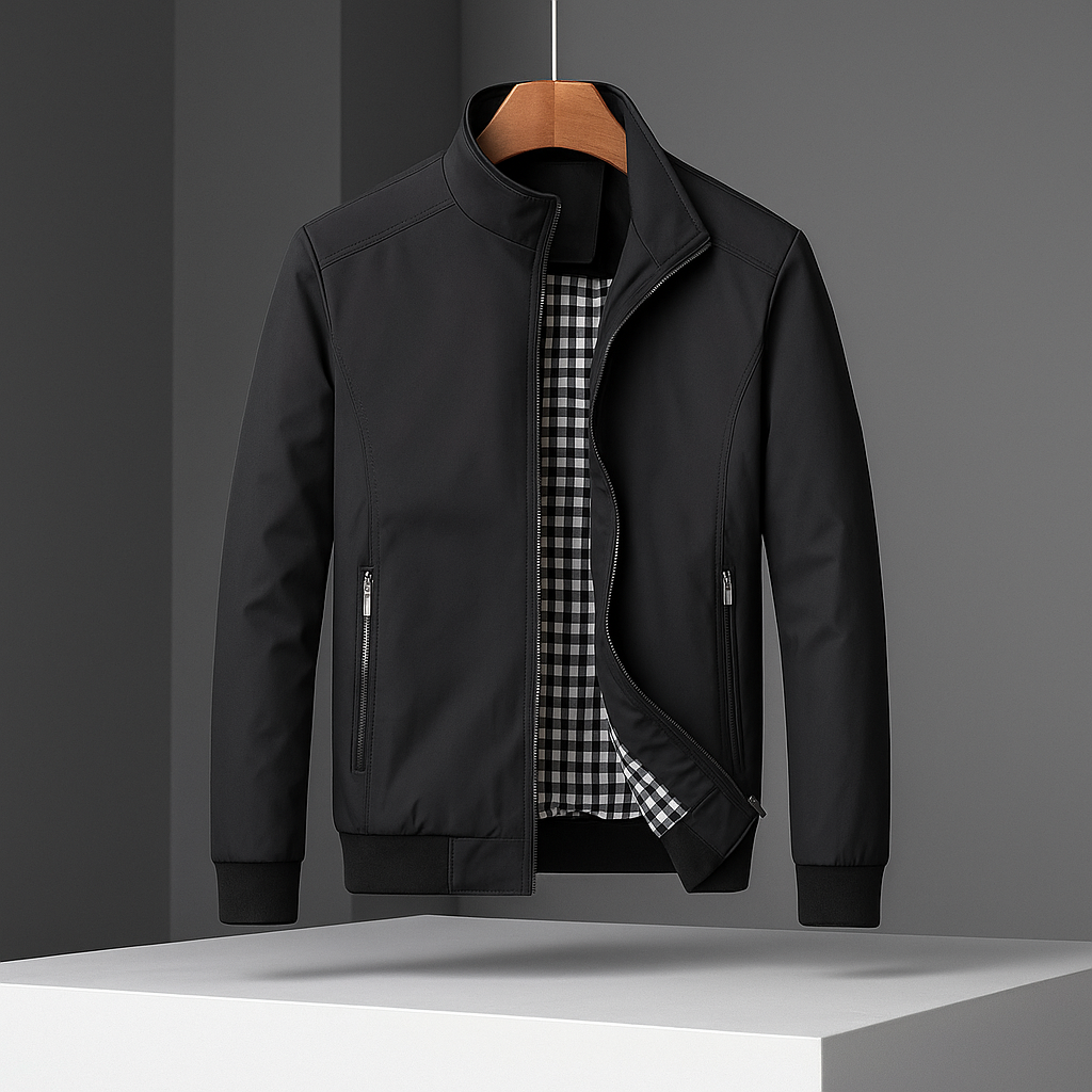 Men’s Lightly Insulated Zip-Pocket Jacket in Black