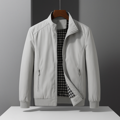 Men’s Lightly Insulated Zip-Pocket Jacket in Light Grey