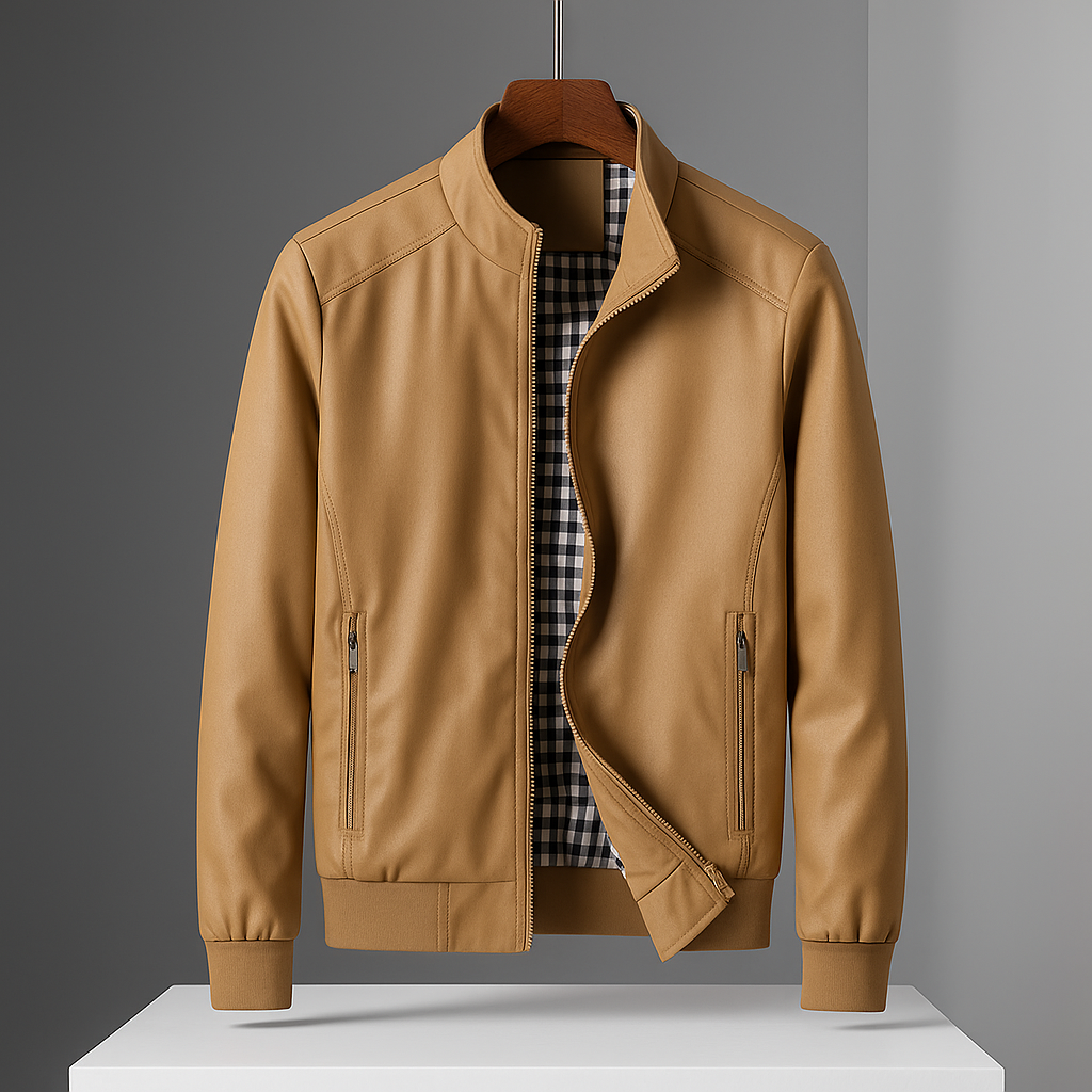 Men’s Lightly Insulated Zip-Pocket Jacket in Khaki
